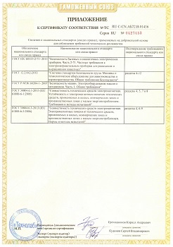 Сертификат Таможенного союза на прибор