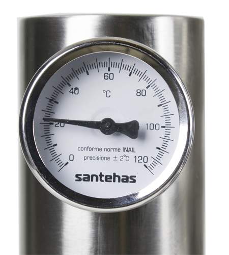 Температуру выходящего дыма можно контролировать при помощи биметаллического термометра