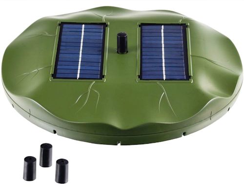 Фонтан имеет собственные солнечные панели и не нуждается во внешнем источнике питания. Никаких проводов и одноразовых батареек! (кликните для увеличения)
