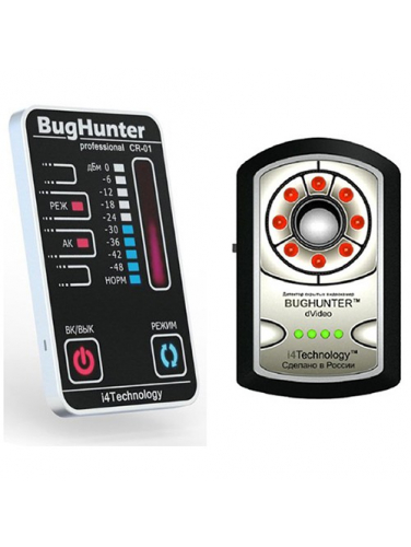 Детектор жучков BugHunter CR-01 + Обнаружитель скрытых камер BugHunter Dvideo Professional