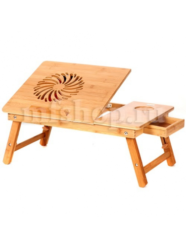 Бамбуковый столик для ноутбука SITITEK Bamboo 1 с активной системой охлаждения (1 вентилятор)