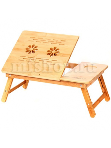 Бамбуковый столик для ноутбука SITITEK Bamboo 2 с активной системой охлаждения (2 вентилятора)