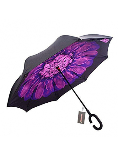 Зонт наоборот Up-brella (фиолетовый цветок)