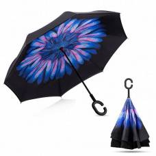 Зонт обратный (синий цветок)