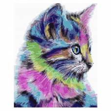 Картина по номерам "Разноцветная кошка" размер 40x50 (арт. MG2077)