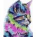 Картина по номерам Разноцветная кошка размер 40x50 (арт. MG2077)