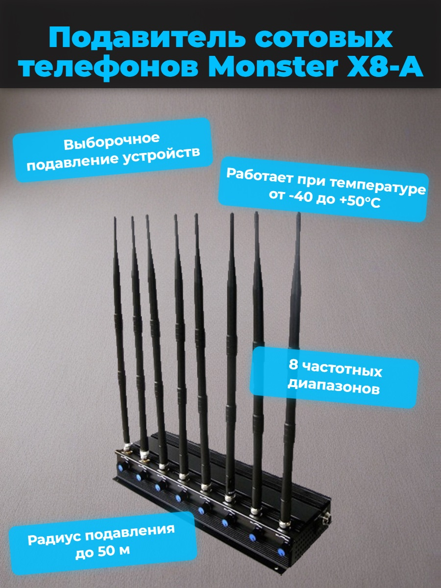 Подавитель сотовых телефонов "Monster X8-A"