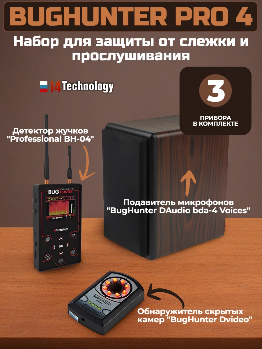Набор для защиты от слежения и прослушивания BugHunter PRO 4 со скидкой 5%!