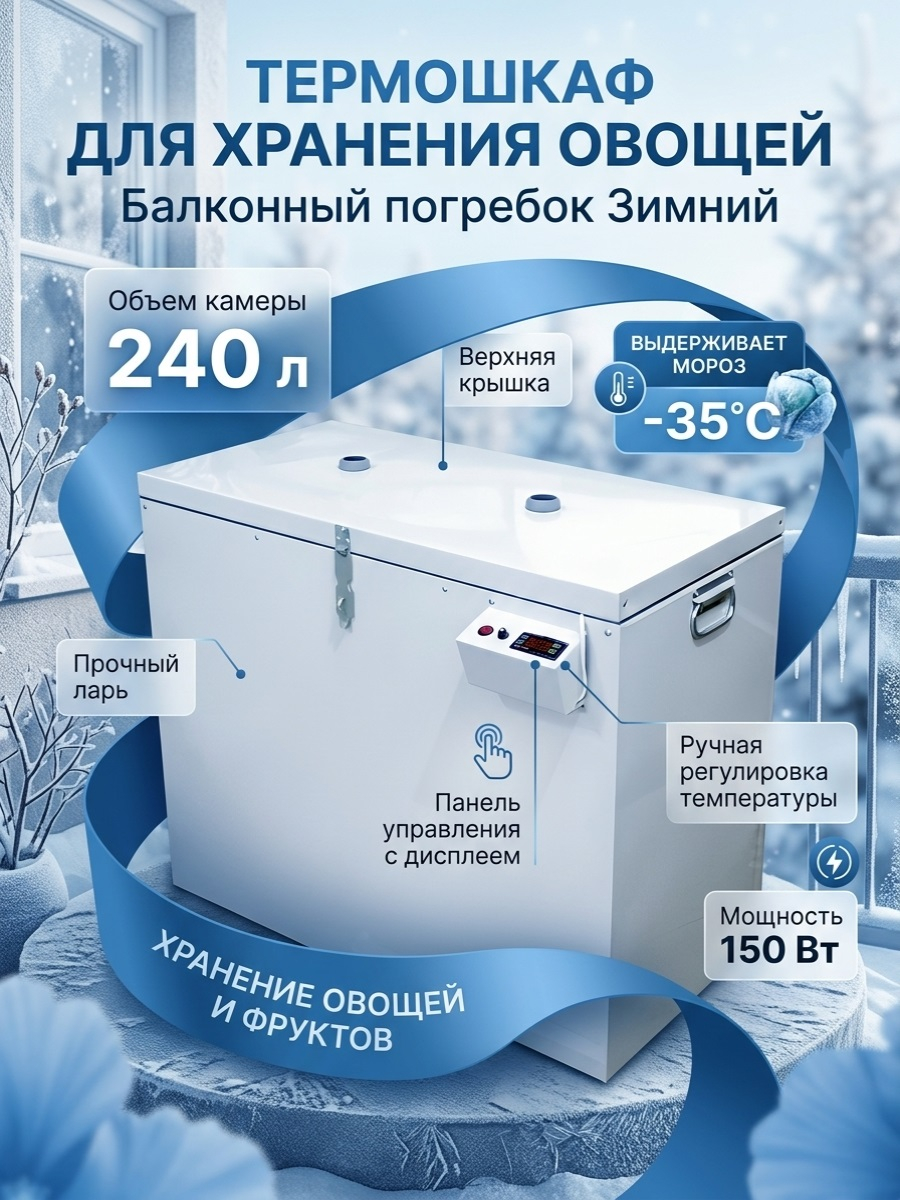 Термошкаф для хранения овощей Балконный погребок Зимний 240л