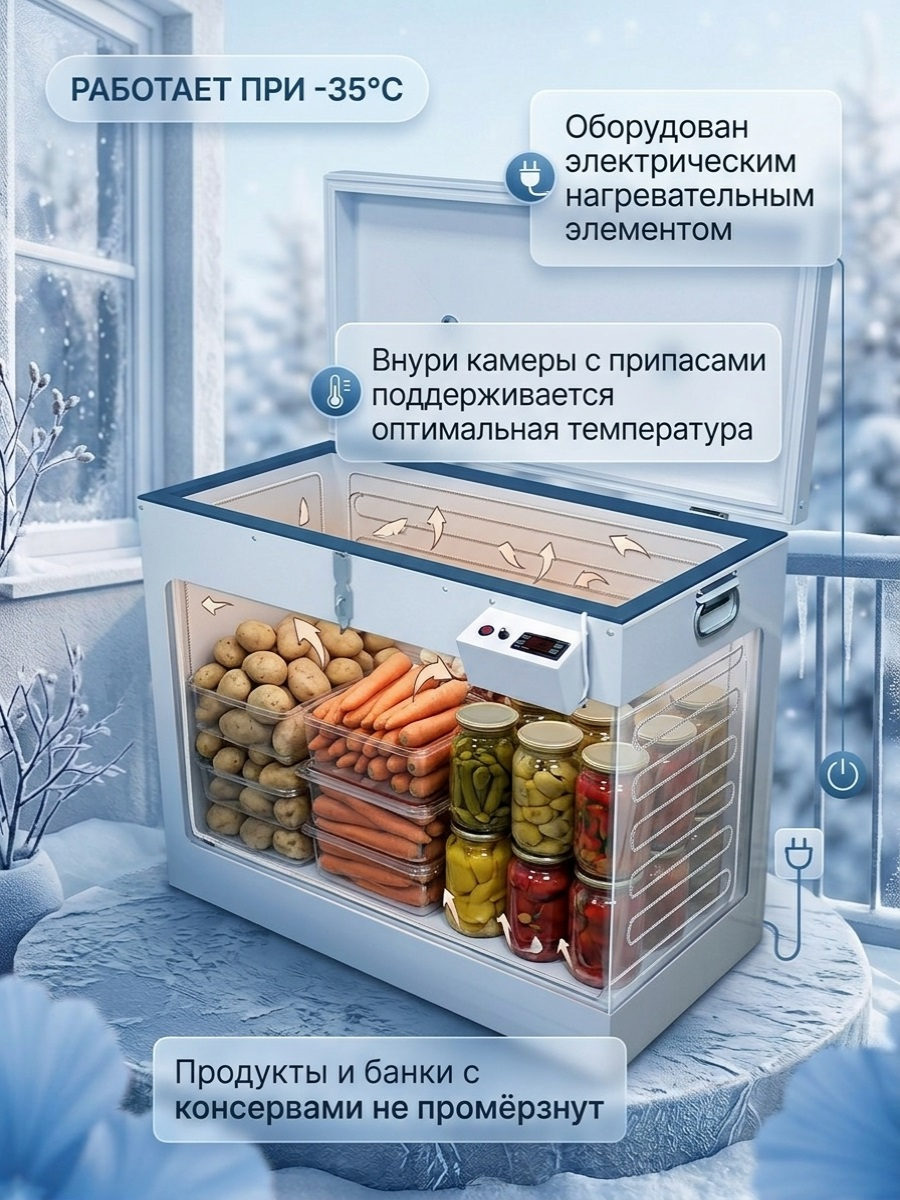 Балконный термошкаф с вентиляцией Балконный погребок Зимний 360 л