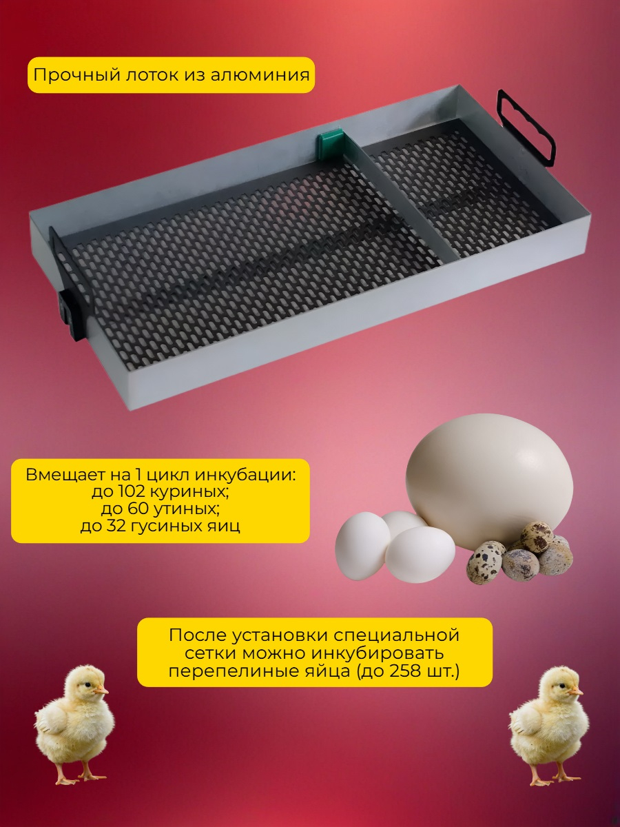 Инкубатор автоматический «Матрица ВЕГАС» — М (с алюминиевым лотком)