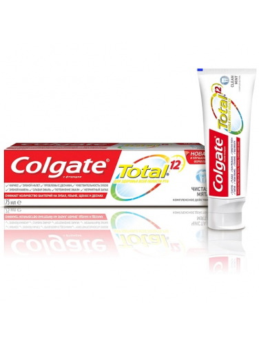 Зубная паста Colgate Total 12. Чистая Мята, комплексная, 75 мл