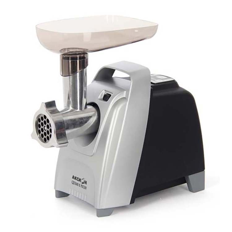 Электрическая мясорубка Аксион М 62.01 с эл.панелью управления и умным реверсом (черно-серебристая)