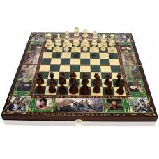 Набор игр 3в1 "Бородино" 50x50 см, деревянные (шахматы, нарды, шашки)
