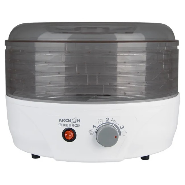 Сушилка для фруктов и овощей Аксион Т33, 5 поддонов (дымчатая)