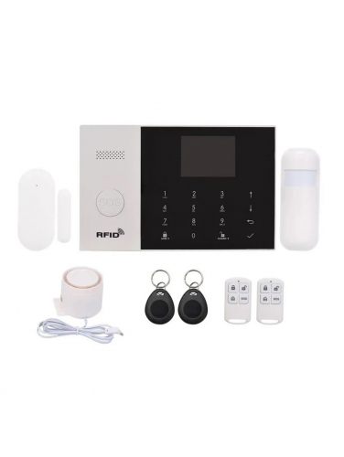 Беспроводная GSM/Wi-Fi сигнализация TUYA SmartСтраж ШЕРИФ-GSM для дачи и квартиры (2 канала оповещения, RFID-брелки, аккумулятор, проводные зоны)
