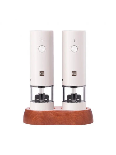 Набор мини-мельниц для специй Xiaomi HuoHou Electric Mini Grinder Rechargable HU0278 RUS с аккумулятором и деревянной подставкой
