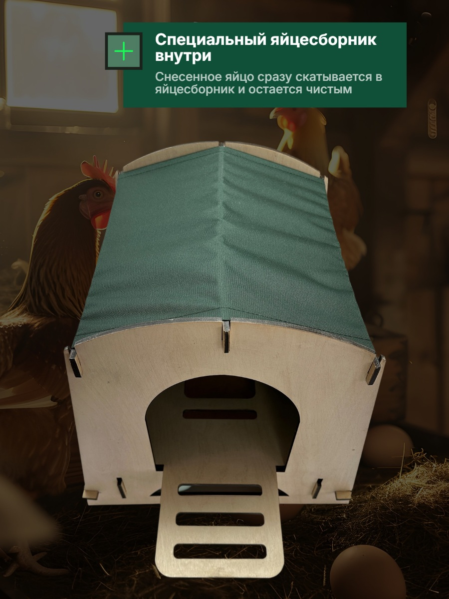 Гнездо для кур-несушек с яйцесборником SITITEK Наседка (зеленый)
