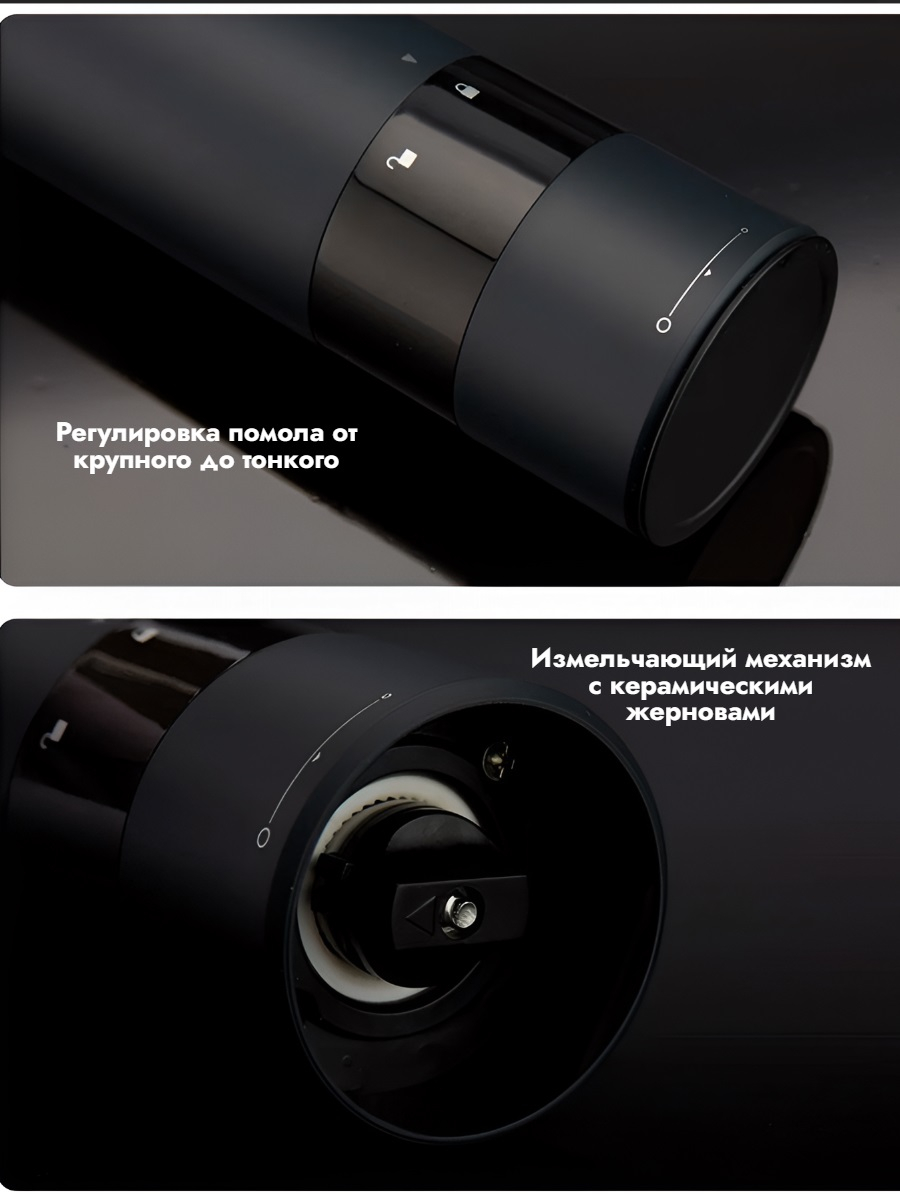 Мельница электрическая для специй Xiaomi HuoHou Electric Grinder (со встроенным аккумулятором) чёрная
