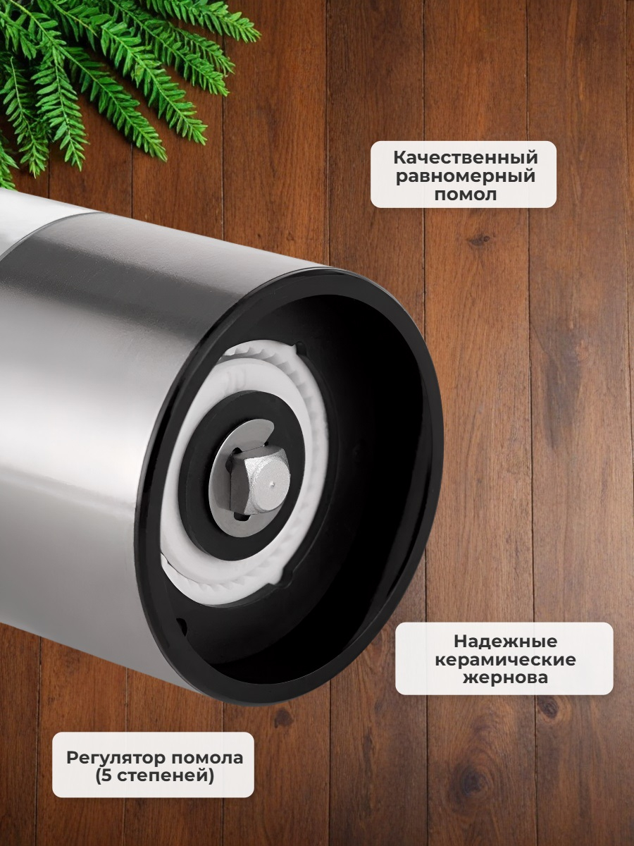 Мини-мельница для специй Xiaomi HuoHou Electric Mini Grinder Rechargable HU0279 RUS с аккумулятором, серебристая