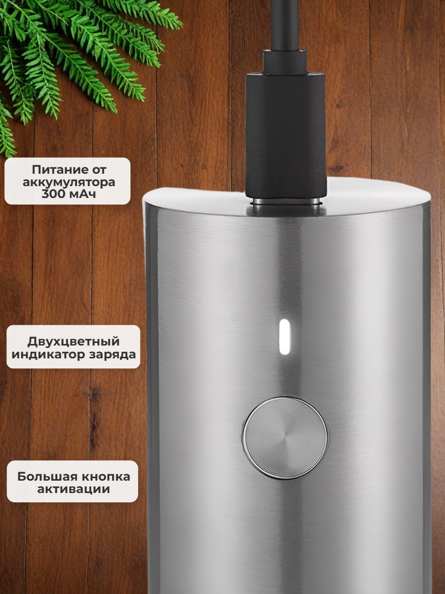 Мини-мельница для специй Xiaomi HuoHou Electric Mini Grinder Rechargable HU0279 RUS с аккумулятором, серебристая