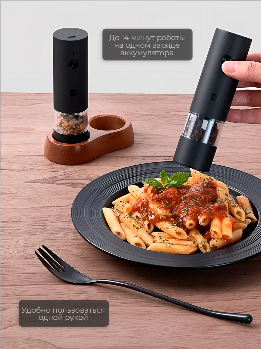 Мини-мельница для специй Xiaomi HuoHou Electric Mini Grinder Rechargable HU0280 с аккумулятором, черная