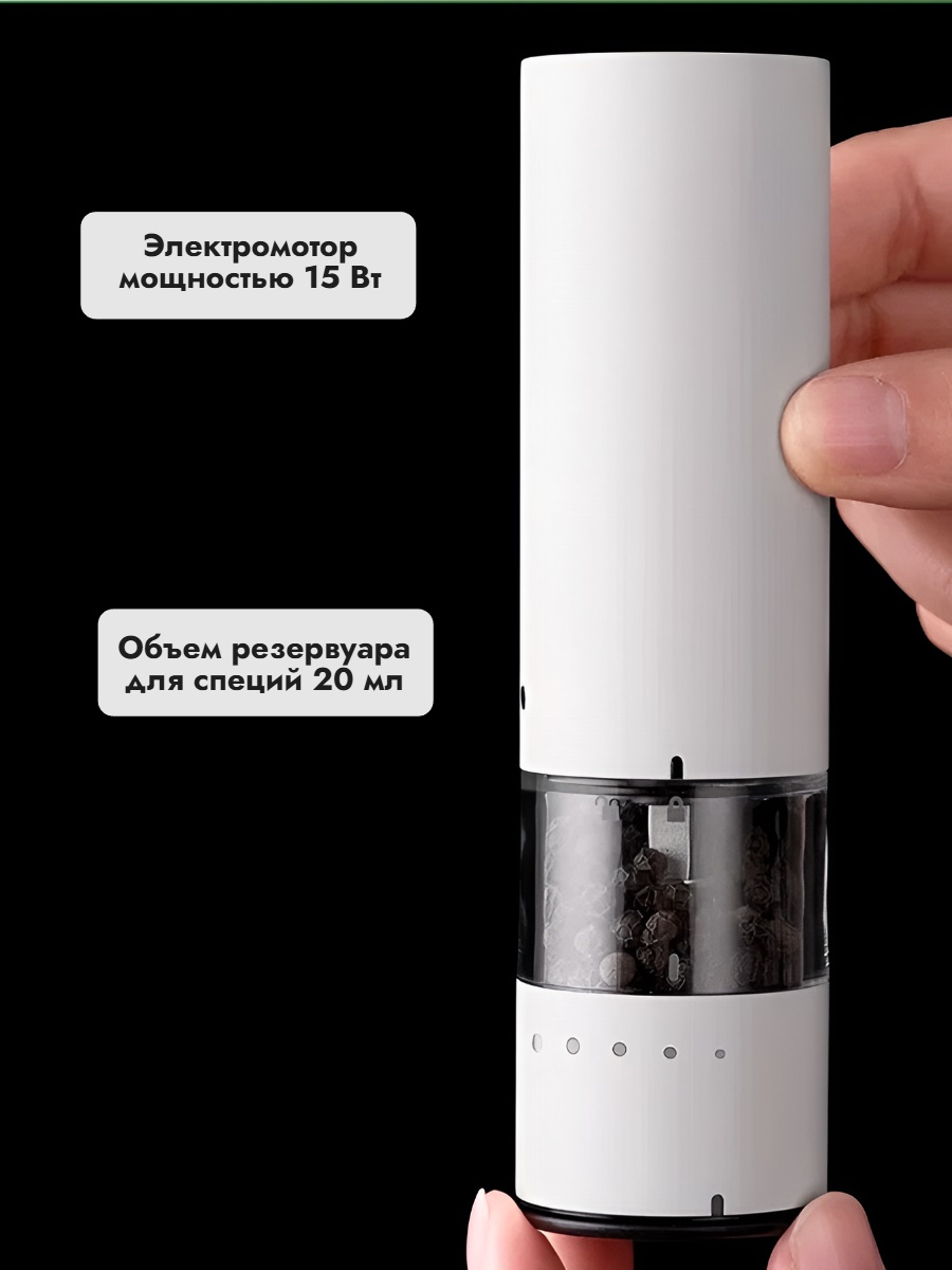 Мини-мельница для специй Xiaomi HuoHou Electric Mini Grinder Rechargable HU0281 RUS с аккумулятором, белая