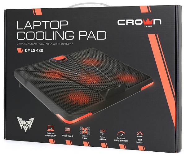 Охлаждающая подставка для ноутбука CROWN CMLS-130 Red