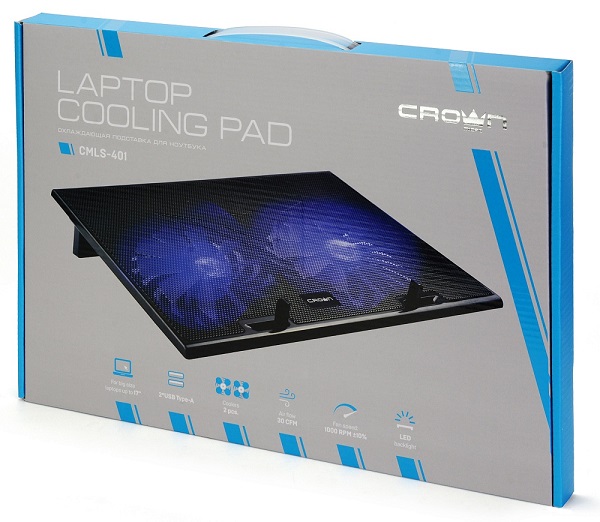 Охлаждающая подставка для ноутбука CROWN CMLS-401 Blue
