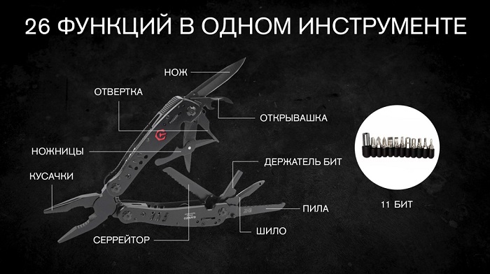 Мультитул Ganzo G301B (26 в 1)