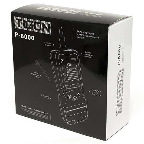 Профессиональный алкотестер Тигон (Tigon) P6000 со встроенным принтером