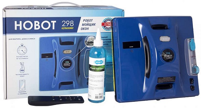 Робот для мытья окон HOBOT-298 Ultrasonic с УЗ распылителем жидкости