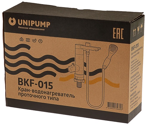 Электрический проточный кран-водонагреватель с душем UNIPUMP "BKF-015"