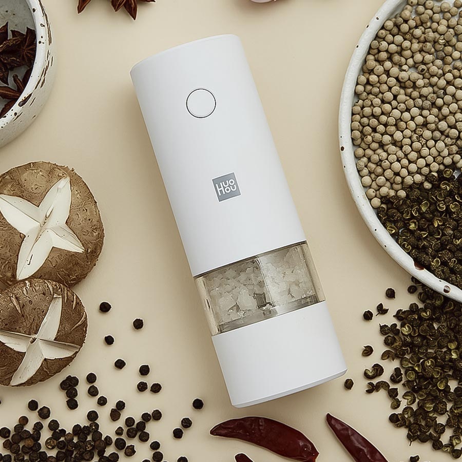 Мельница электрическая для специй Xiaomi HuoHou Electric Pepper Grinder  (питание от батареек) белая